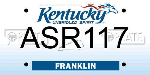 ASR117 Kentucky License Plate