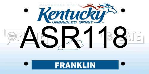 ASR118 Kentucky License Plate