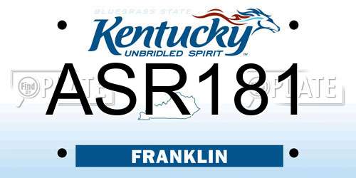 ASR181 Kentucky License Plate