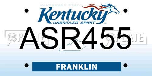 ASR455 Kentucky License Plate