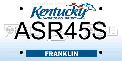 ASR45S Kentucky License Plate