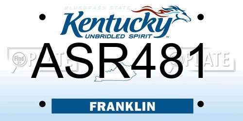 ASR481 Kentucky License Plate