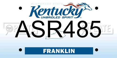 ASR485 Kentucky License Plate