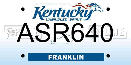 ASR640 Kentucky License Plate