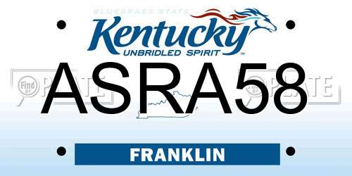 ASRA58 Kentucky License Plate