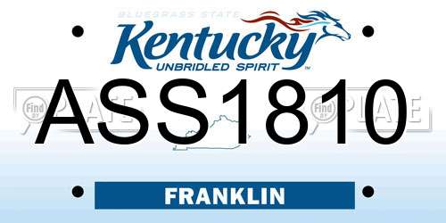 ASS1810 Kentucky License Plate