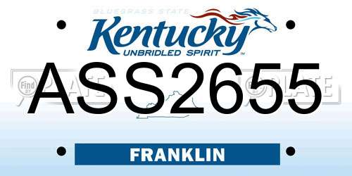 ASS2655 Kentucky License Plate