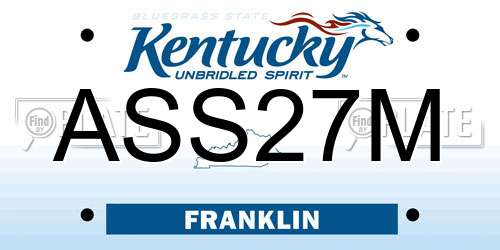 ASS27M Kentucky License Plate