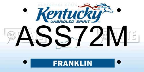 ASS72M Kentucky License Plate
