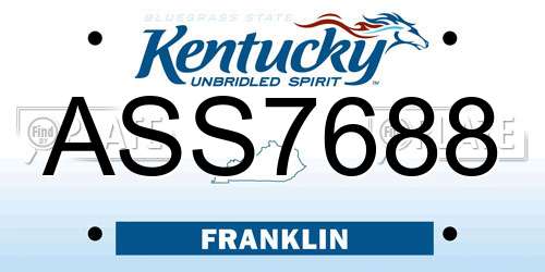 ASS7688 Kentucky License Plate