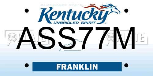 ASS77M Kentucky License Plate