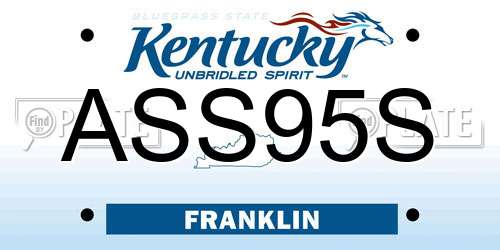 ASS95S Kentucky License Plate