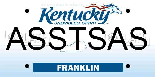 ASSTSAS Kentucky License Plate