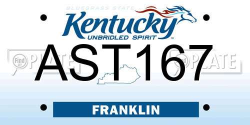 AST167 Kentucky License Plate