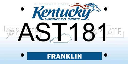 AST181 Kentucky License Plate