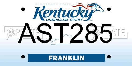 AST285 Kentucky License Plate
