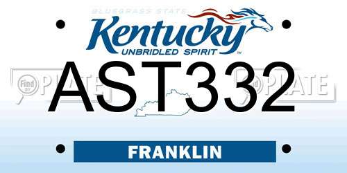 AST332 Kentucky License Plate