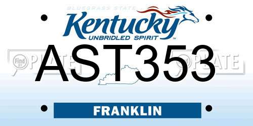 AST353 Kentucky License Plate