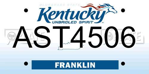 AST4506 Kentucky License Plate