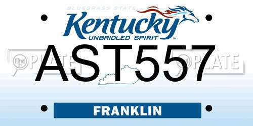 AST557 Kentucky License Plate