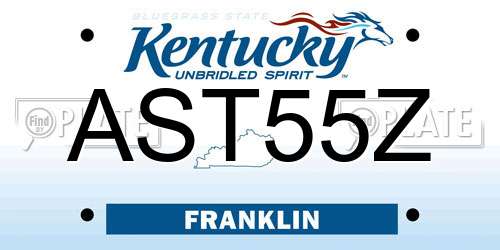 AST55Z Kentucky License Plate