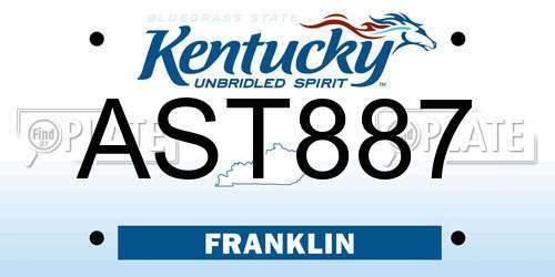 AST887 Kentucky License Plate