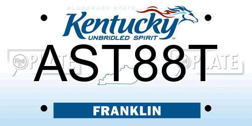 AST88T Kentucky License Plate