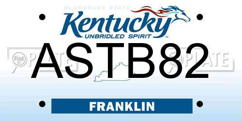 ASTB82 Kentucky License Plate