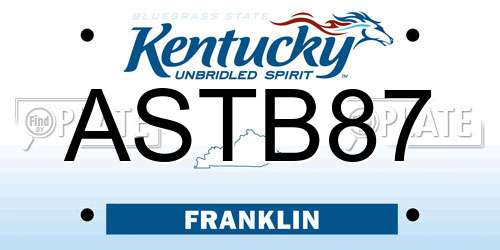 ASTB87 Kentucky License Plate