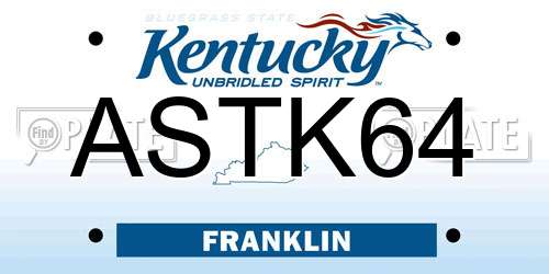 ASTK64 Kentucky License Plate