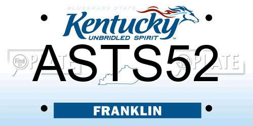 ASTS52 Kentucky License Plate