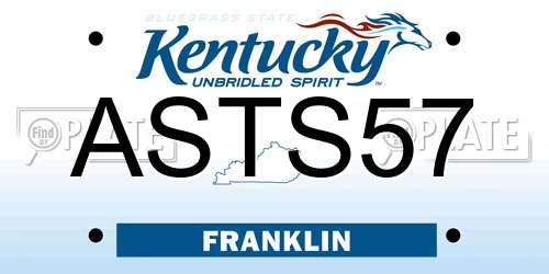 ASTS57 Kentucky License Plate