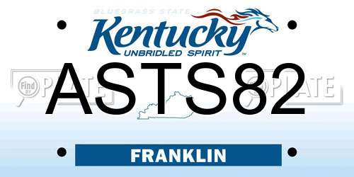 ASTS82 Kentucky License Plate
