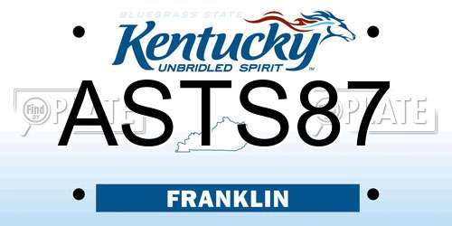 ASTS87 Kentucky License Plate