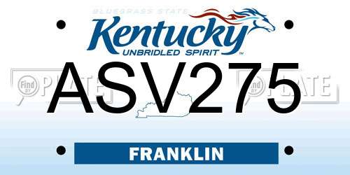 ASV275 Kentucky License Plate