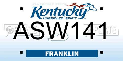 ASW141 Kentucky License Plate