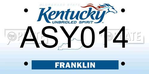 ASY014 Kentucky License Plate