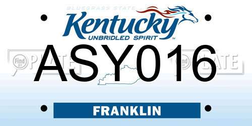 ASY016 Kentucky License Plate