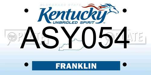 ASY054 Kentucky License Plate