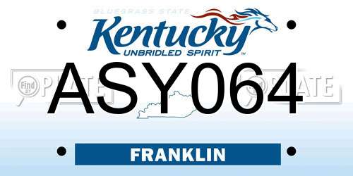 ASY064 Kentucky License Plate