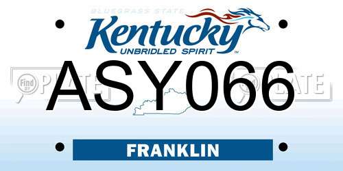 ASY066 Kentucky License Plate