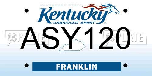 ASY120 Kentucky License Plate