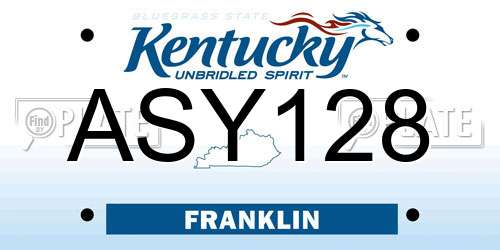 ASY128 Kentucky License Plate
