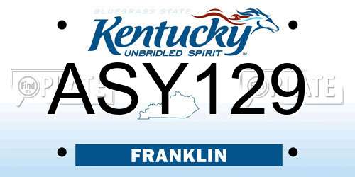 ASY129 Kentucky License Plate