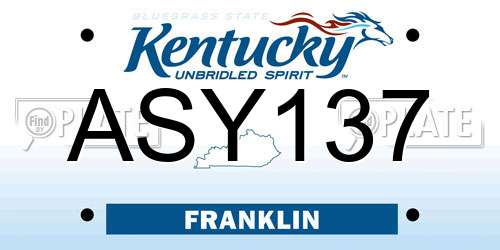 ASY137 Kentucky License Plate