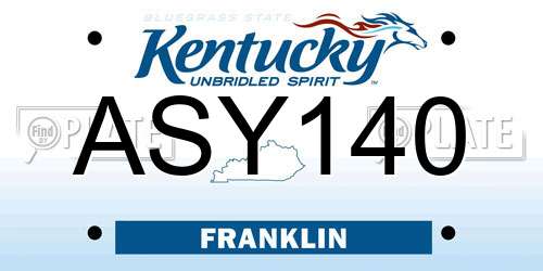 ASY140 Kentucky License Plate