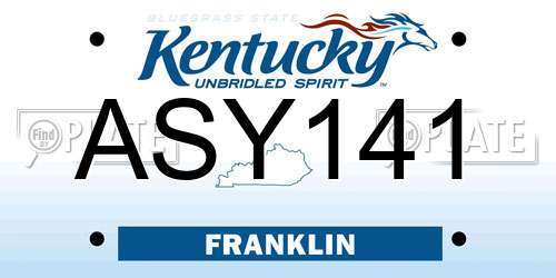 ASY141 Kentucky License Plate