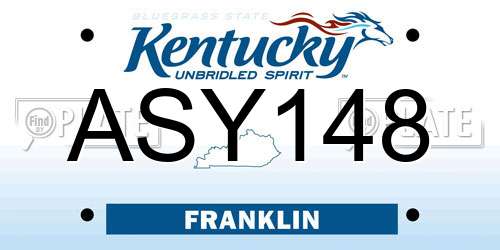 ASY148 Kentucky License Plate