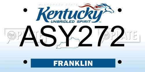 ASY272 Kentucky License Plate