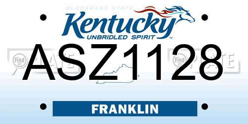 ASZ1128 Kentucky License Plate